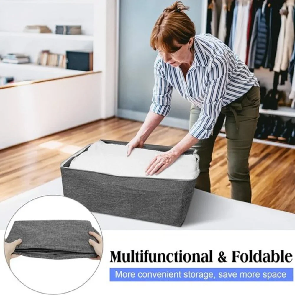 2Pack 105L Extra Large Storage Bags, Folding Moving‎ Comforter Blanket Storage
